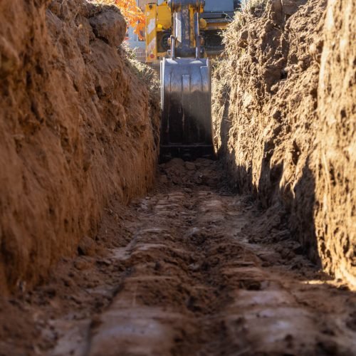 Archaeological excavation trench at St Johns College in Oxford