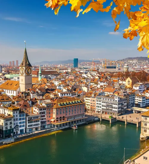 Historic European city and waterfront